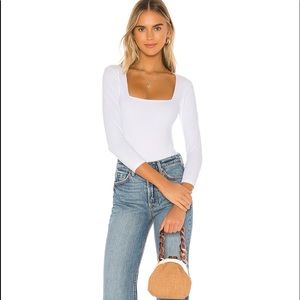Free People Truth Or Square Bodysuit in White NWT